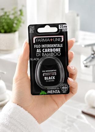 Farma line зубна нитка з деревним вугіллям, 25 м