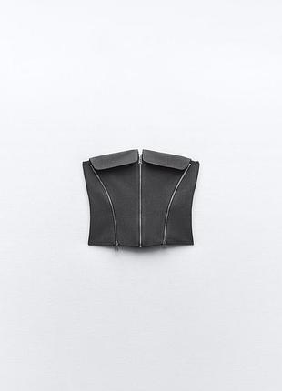 Корсетний топ на блискавках від zara