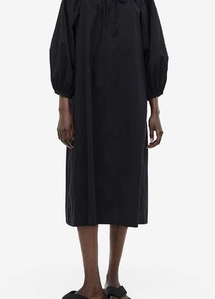 Чорна сукня міді вільного крою h&m