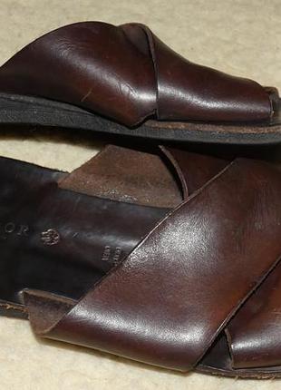 Итальянские мужские кожаные шлепанцы сабо brador made in italy (vero cuoio) 41