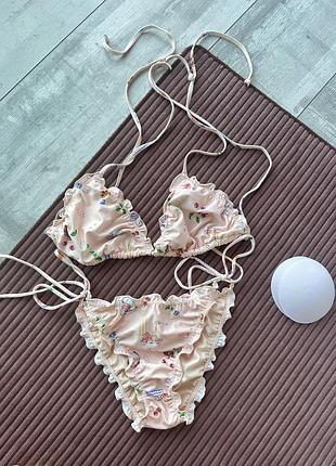 Дуже милий роздільний жіночий купальник персикового кольору від h&m