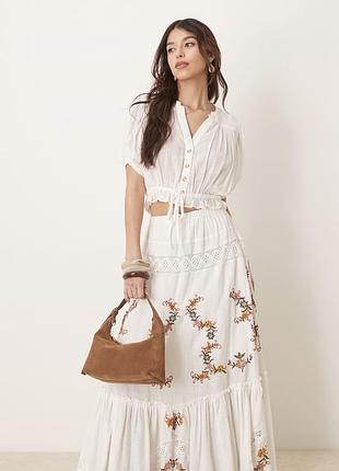 Оригінальна блуза топ free people little cloud shirt біла муслін бохо.розмір l.нова.
