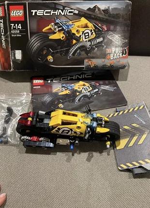 Lego 42058 technic 140 деталей bike трюковий мотоцикл pull back інерційний з трампліном