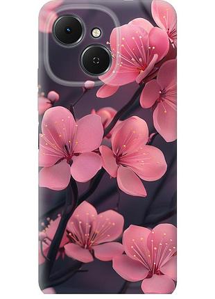 Чехол силиконовый на телефон tecno spark 40c пурпурная сакура "6075u-4127-58250"