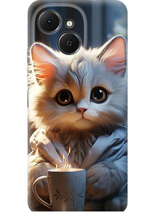 Чехол силиконовый на телефон tecno spark 40c white cat "5646u-4127-58250"
