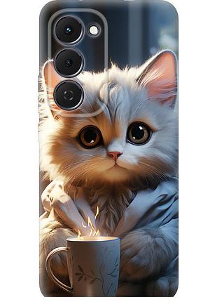 Чехол силиконовый на телефон tecno spark 40 pro+ 4g white cat "5646u-4118-58250"