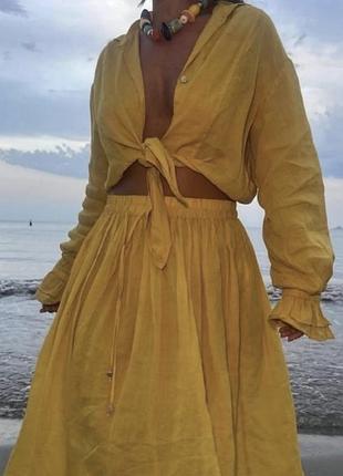 Костюм zara з неймовірної тканини рамі