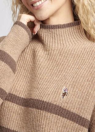 Жіночий вовняний светр у смужку u.s. polo assn.