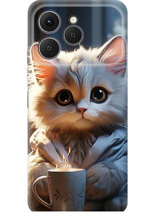 Чехол силиконовый на телефон tecno spark 40 4g white cat "5646u-4116-58250"