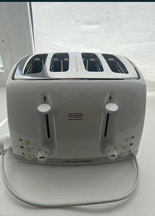 Тостер на 4 тости russel hobbs з розморозкою англія 1250-1500w
