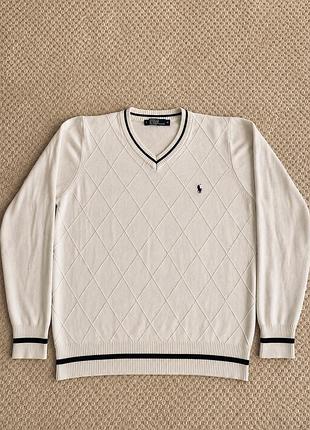 Светр чоловічий polo ralph lauren білий,розмір м