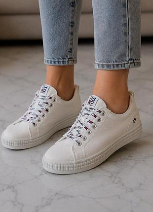 Кеды текстильные на лето tommy hilfiger размер 37-23,5 см