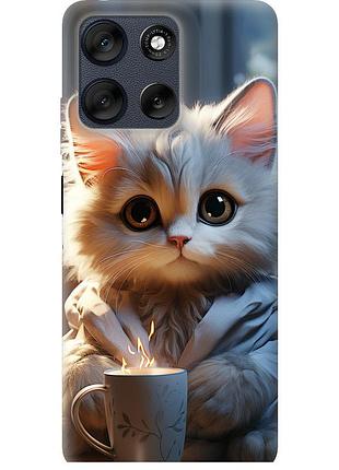 Чехол силиконовый на телефон motorola moto g56 white cat "5646u-4124-58250"
