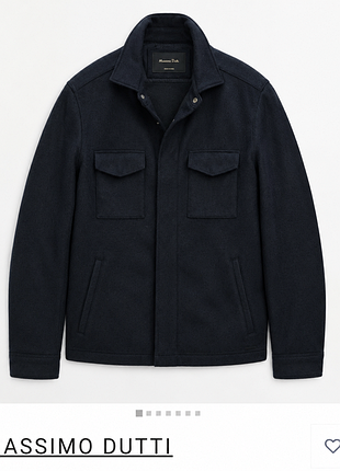 Куртка-рубашка massimo dutti из смесовой шерсти, м