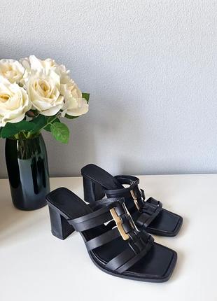 Шлепанцы мюли на квадратном каблуке 39 zara