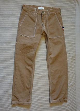 Креативные олдовые  винтажные джинсы цвета койот tommy jeans  m. ( 31/32)
