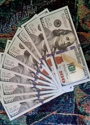 Сувенирные банкноты номиналом 100 долларов сша 10 штук