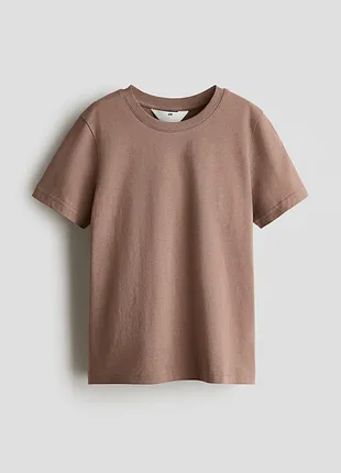 Футболка h&amp;m для мальчика 170 темно-бежевая с принтом