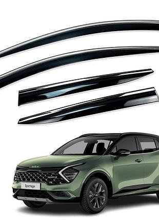Д/в kia sportage lwb 2021+ нерж. з хром полоскою (hawk)