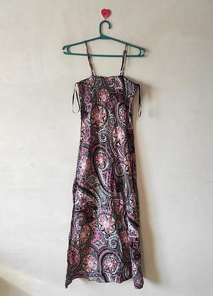 Яркое длинное платье-сарафан select с узором пейсли, хлопок (размер 14 / l-xl)