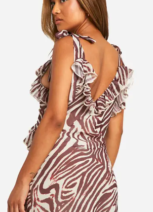 Платье зебра boohoo