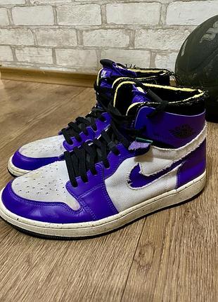 Кросівки jordan 1 high zoom air cmft crater purple