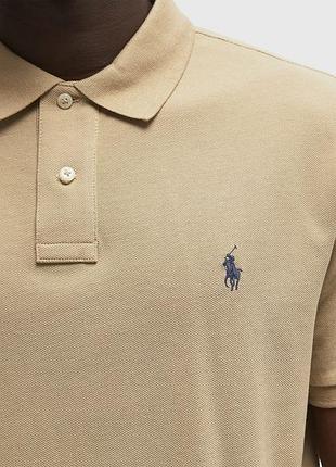 Мужская бежевая футболка, футболка поло, поло бренд polo ralph lauren, р.xl оригинал