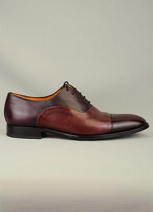 Cordwainer asier преміум туфлі оксфорди чоловічі шкіряні бордові іспанія оригінал 42-43 р/28 см          loake barker carmina santoni ecco geox