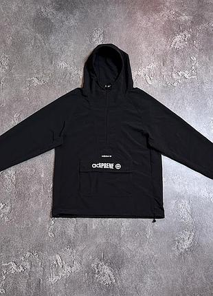 Чоловічий анорак adidas adiprene s/m розмір оригінал стан ідеал чорний з капюшоном