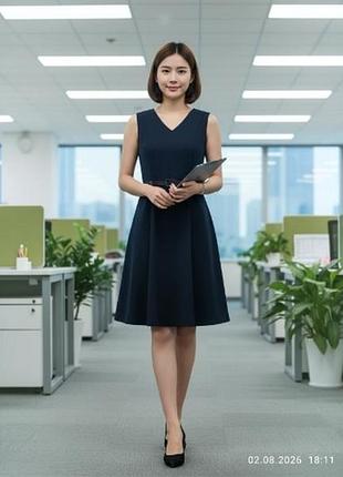 Женское платье из крепа от uniqlo.
