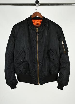 Alpha industries ma-1 original vintage 80 оригинал мужская куртка бомбер винтажный 80-х 90-х годов темно-синяя плотная made in Ausa размер xxl 2xl