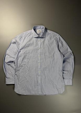 Чоловіча сорочка boggi milano 2/100's doppio ritorto у мікросмужку (44 / 17.5 / xl)