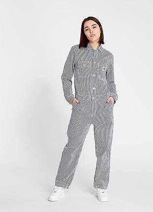 Carhartt wip tara coverall жіночий джинсовий комбінезон з довгим рукавом
