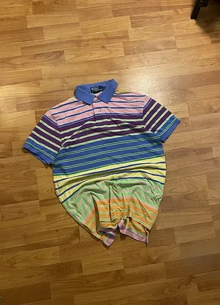 (s) радужная футболка поло polo ralph lauren prl хлопковая бавовна