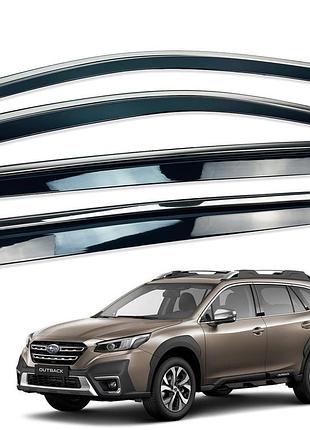 Д/в subaru outback 2020+ нерж. з хром полоскою (hawk)