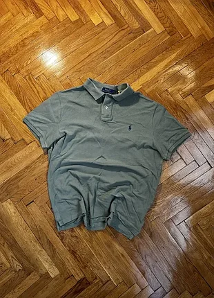 (m) polo ralph lauren оливковая хаки футболка поло