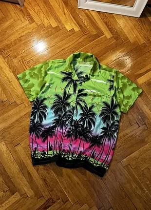 (l) hawai гавайка летняя рубашка с коротким рукавом с пальмами gta vice city