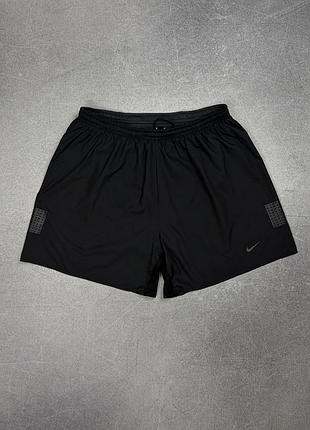 Nike dri fit running шорти для бігу чорні сірі оригінал l бігові легкі для тренувань
