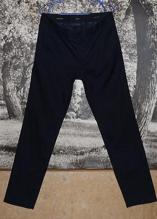 Лёгкие тёмносиние брюки slim fit "alberto" пояс-87см.