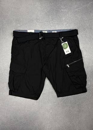 C&a шорти карго чорні батал з поясом w44