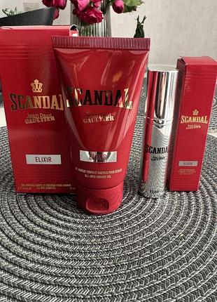 Набір парфумований гель для душу jean paul gaultier scandal elixir pour homme та парфум