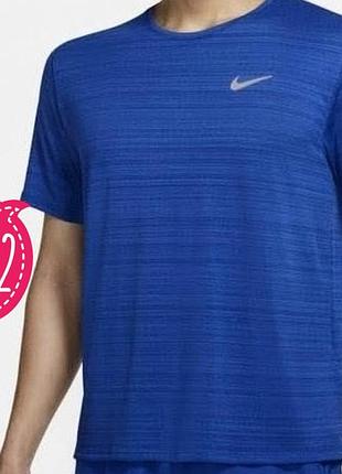 Мужская оригинальная футболка nike dri-fit miler uv running, распродажа!