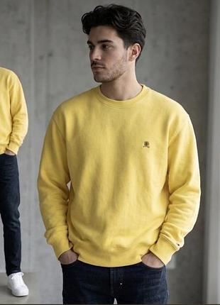 Новий чоловічий яскраво-жовтий світшот  толстовка tommy hilfiger. l-xl
