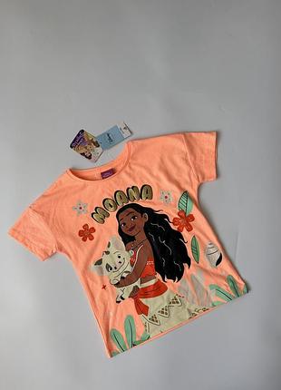 Нова дитяча футболка disney princess / matalan з принтом моана (4-5 років)