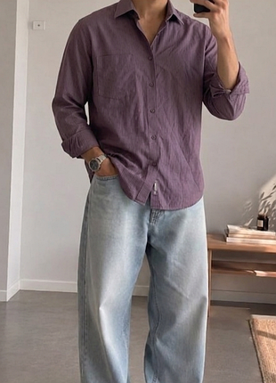 100% бавовна 👔 next tailored fit 🍷 рубашка мужская 📌 бордовая с длинным рукавом