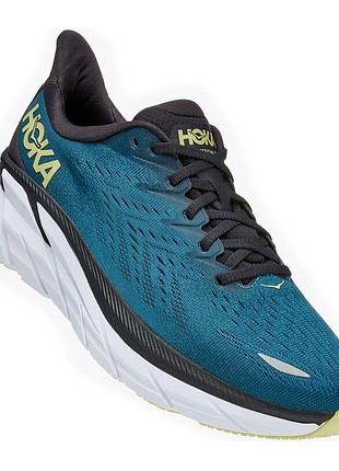 Чоловічі бігові кросівки hoka one one clifton 8 у забарвленні blue coral / butterfly.розмір: 50 2/3. матеріал: тканина