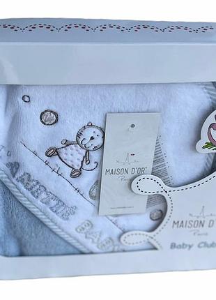 Полотенце для купания maison dor lamite hooded robe blue хлопок 76*76 см голубое
