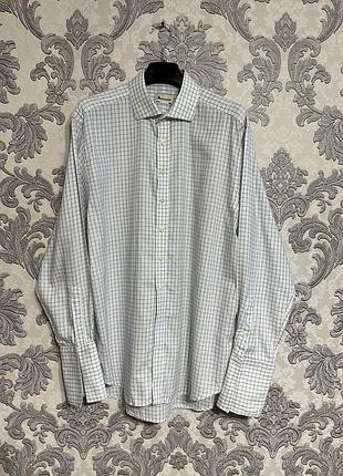Рубашка aquascutum чоловіча розмір л сорочка в клітинку котонова мужская