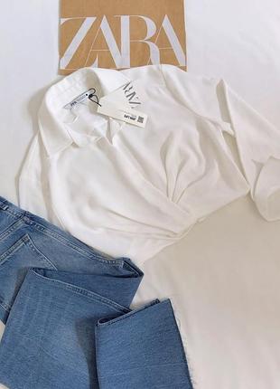 Вкорочена сорочка від zara в розмірі l
