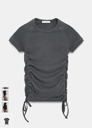 Топ футболка zara с оборками